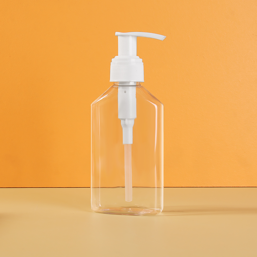 Empty Plastic Flat Rectangular Cosmetic Bottle Oblique Shoulder Shampoo Hand Sanitizer Container 120ml 4 oz