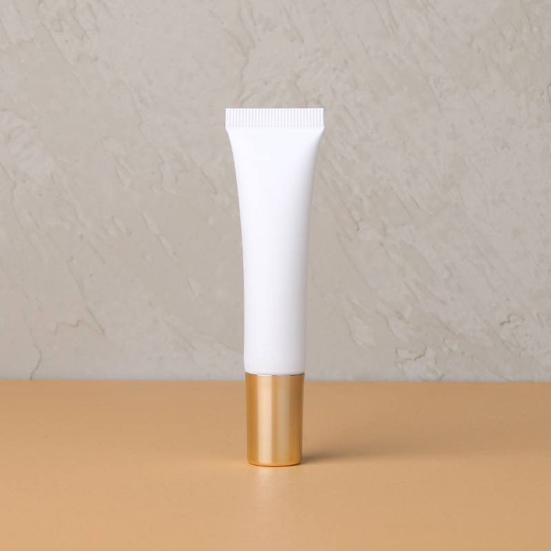 ODM Hand Cream Metal Tube Supplier –  15ml Long Nozzle Tip White Tube Cosmetic Container D19mm With Golden Cap – Leishuo