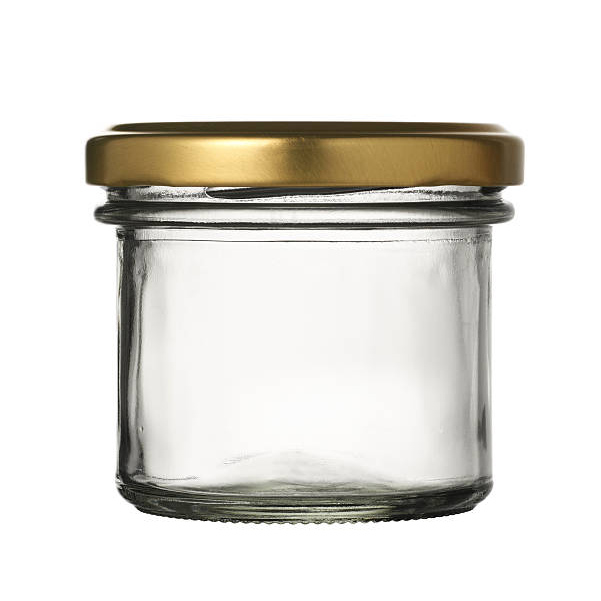 Empty jar of caviar, isolated on white with clipping path