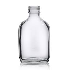 100ml200ml250ml350ml500ml intense flat flask liquor beer glass bottle cold beverage juice clear glass bottle with aluminum cap