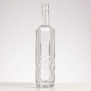 Fast delivery Empty Whisky Bottle - Wholesale diamond surface glass wine liquor bottle Glass brandy bottle with lid – Navigator Glass