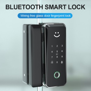 Smart Electronic keyless password+fingerprint+card glass door lock with remote control for Your Modern Office residence apartment biometric bio door lock