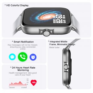 P28 Plus Smartwatch 1.69 ″ экрани HD бо Bluetooth занги IP67 Watch Smart Watch ба обногузар