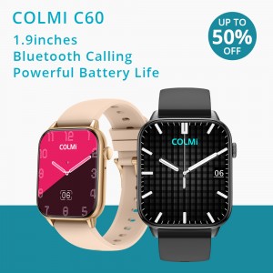 C60 Smartwatch 1.9″ HD Screen Bluetooth miantso ny tahan'ny fo Sport Smart Watch