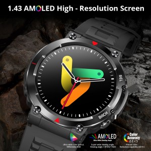 V70 Smartwatch 1,43 дюймдік AMOLED дисплейі Bluetooth қоңырау шалу фитнес смарт сағаты