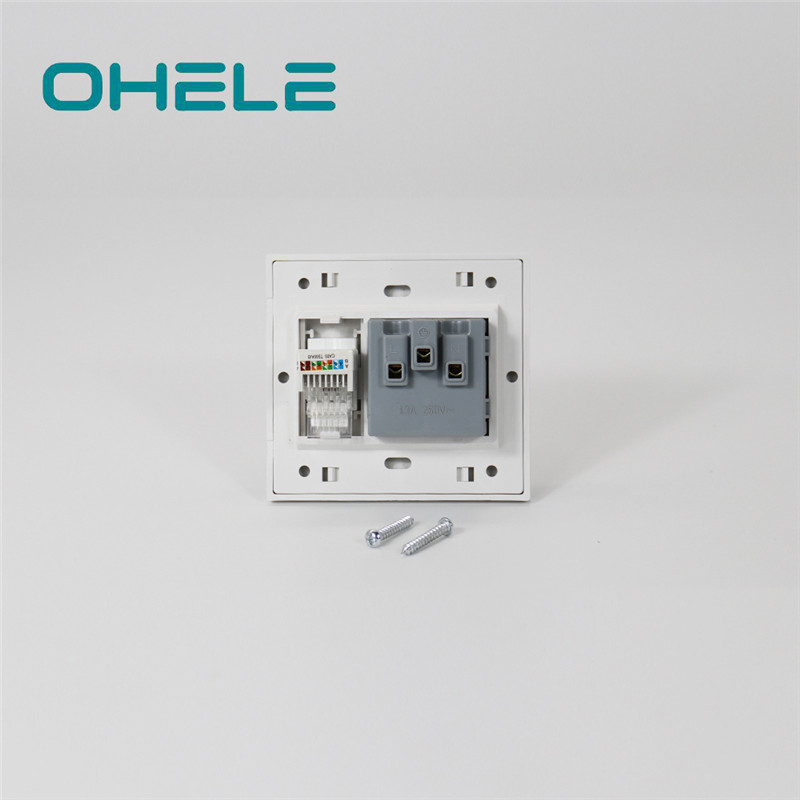 China Supplier Stainless Steel Wall Sockets - 1 Gang Multi-function Socket+1 Gang Computer Port – Ohom