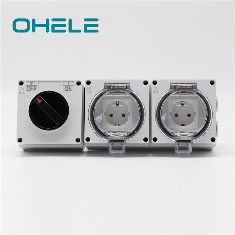Nipple For Pipe Connection Remote Control Outdoor Socket - 1 Gang Switch + 2 Gang German(EU) Socket – Ohom