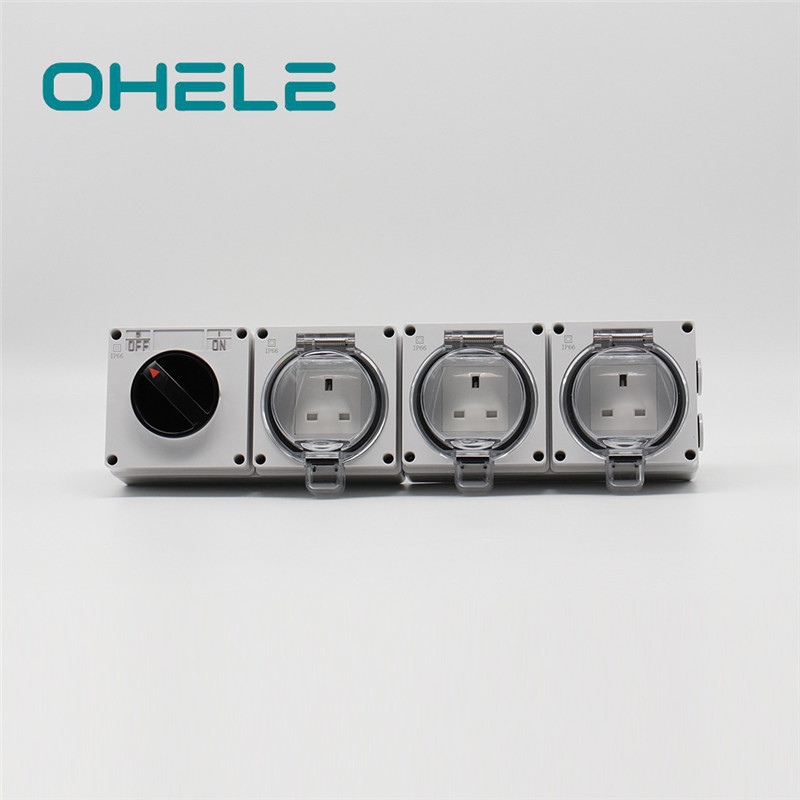 Double Threaded Nipple Electrical Sockets And Switches - 1 Gang Switch + 3 Gang UK Socket – Ohom
