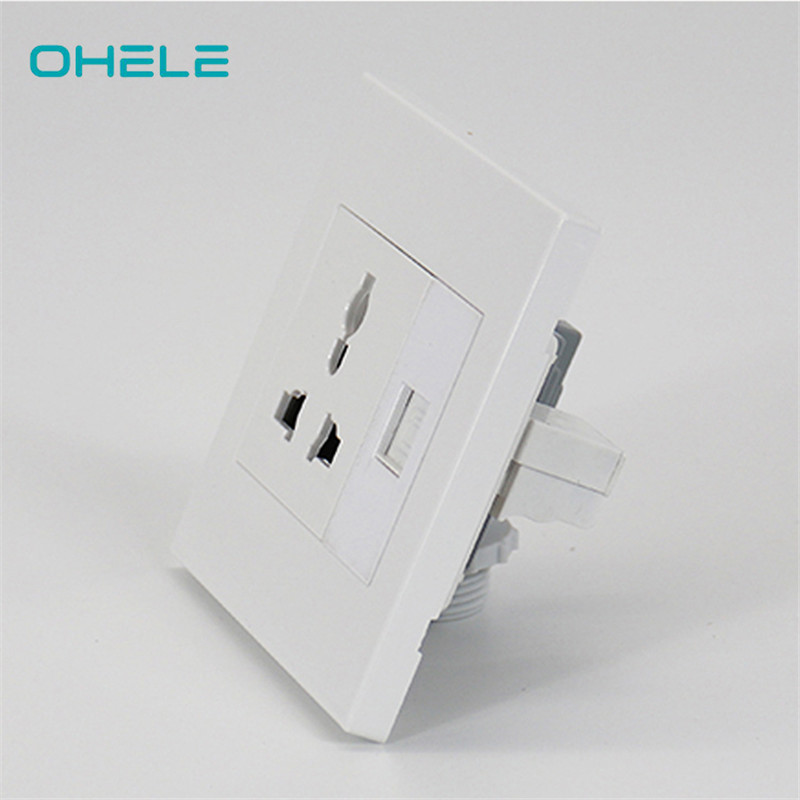 Lowest Price for Multi Plug Wall Socket - 1 Gang Multi-function Socket+1 Gang Telephone Port – Ohom