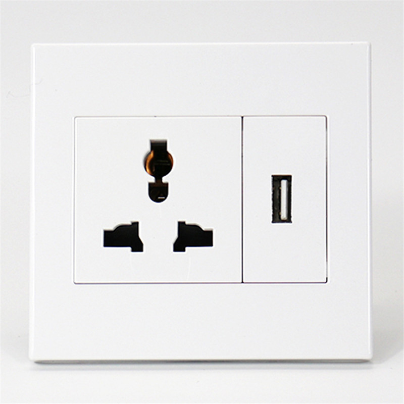 High Quality Uk Wall Socket And Switches With Usb - 1 Gang Multi-function Socket+1 Gang USB – Ohom