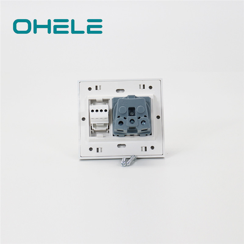 Lowest Price for Multi Plug Wall Socket - 1 Gang German(EU) Socket+1 Gang Telephone Port – Ohom