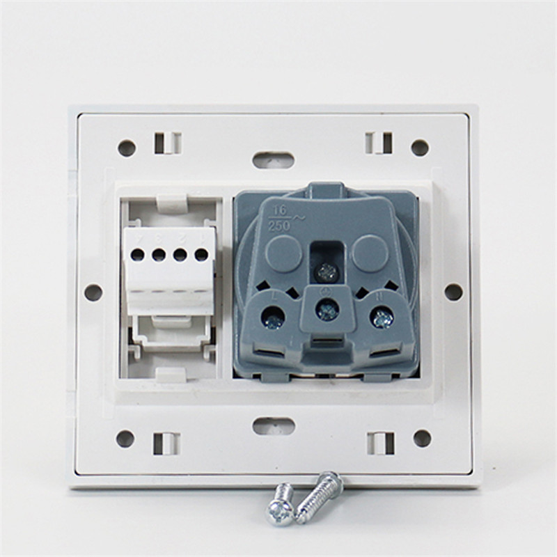 Reliable Supplier Wall Outlet Adapters - 1 Gang German(EU) Socket+1 Gang Telephone Port – Ohom