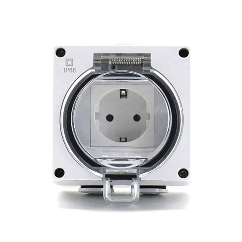 High Quality Waterproof IP66 White 1Gang Wall Switch And Socket