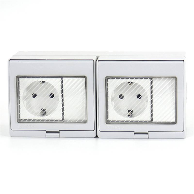 Male Threaded Nipple Light Switches And Sockets - 2 Gang Switch + 1 Gang German(EU) Socket – Ohom