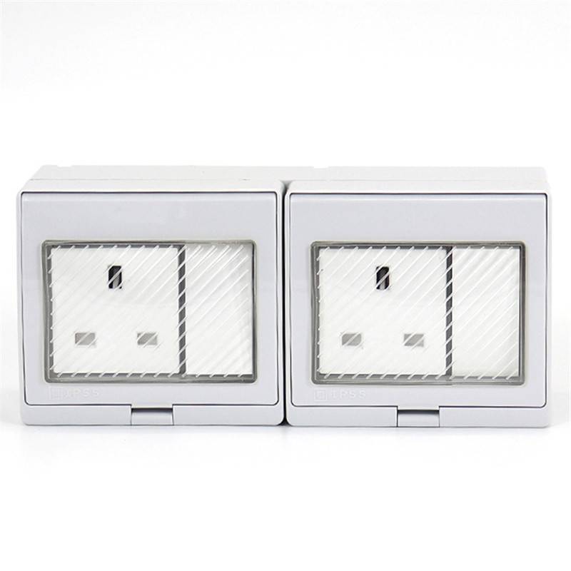 UK type IP55 Weather protected wall switch and socket 1