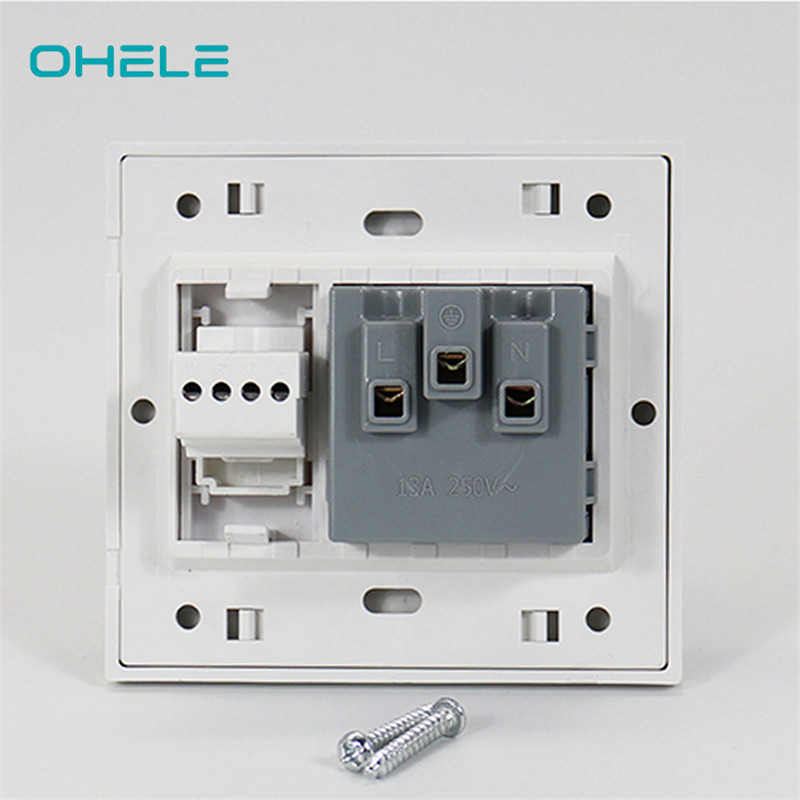 China Cheap price German Wall Switch Socket - 1 Gang Multi-function Socket+1 Gang Telephone Port – Ohom