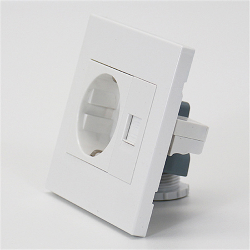 Rapid Delivery for Wall Mount Power Outlet - 1 Gang German(EU) Socket+1 Gang Telephone Port – Ohom