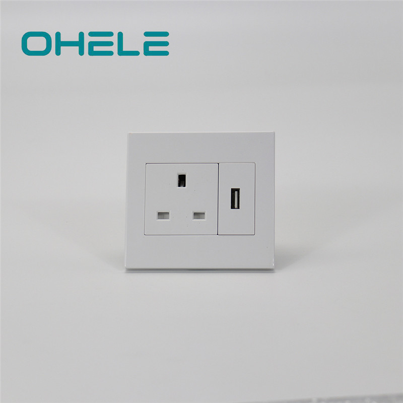 PriceList for Different Types Of Wall Outlets - 1 Gang UK Socket+1 Gang USB – Ohom