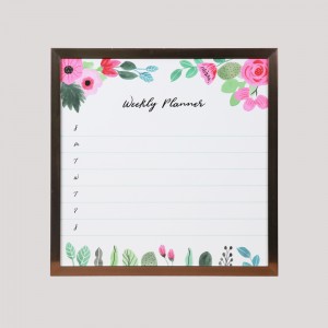 Framed dry erase weekly calendar for home and office