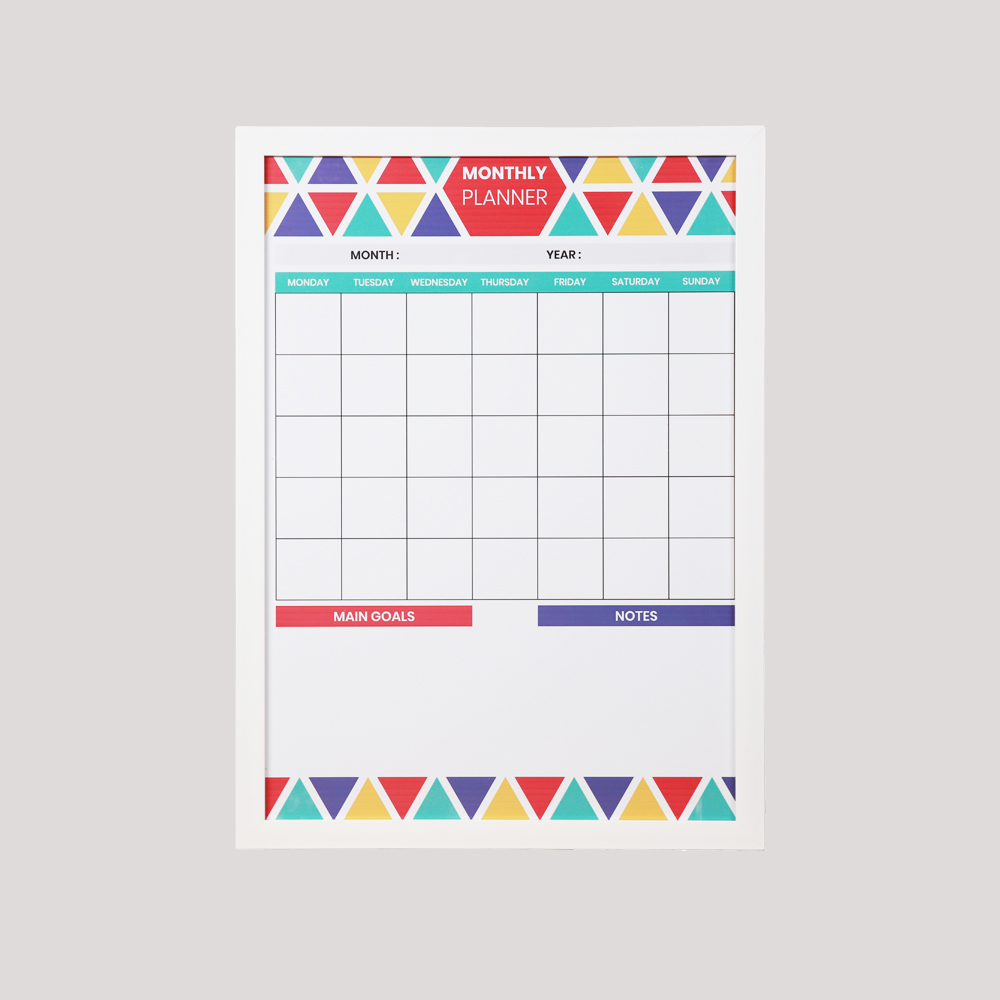 Factory Making Meal Planner - Framed whiteboard calendar monthly planner for wall – Ohsung
