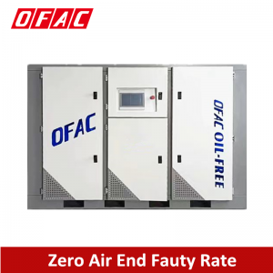 OFAC Brand Zero Air End Faulty Rate Oil-Free Screw Air Compressor 20bar 25bar 30bar 40bar