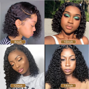 Deep Wave Bob Wigs Pre Plucked with Baby Hair Natural Hairline
