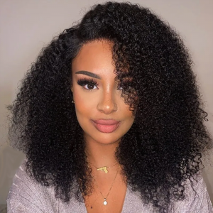 Kinky Curly HD Lace Front Wigs Human Hair Pre Plucked with Baby Hair