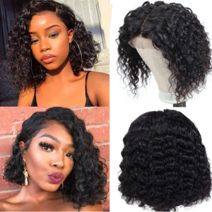 Deep Wave Bob Wigs Pre Plucked with Baby Hair Natural Hairline