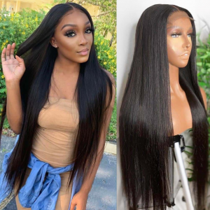 5×5 HD Lace Closure Wigs for Black Women Human Hair 150% Density Straight