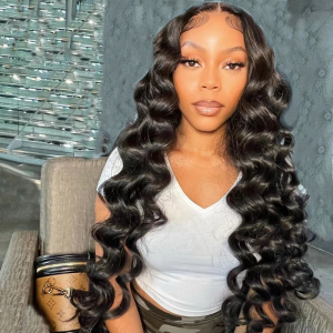 Loose Wave Hair Wigs Brazilian Virgin Swiss Lace For Black Women
