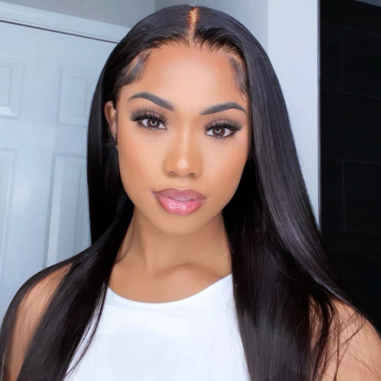 Wholesale 13×6 Hd Lace Frontal Factory –  13×4 Full Frontal Lace Wigs Human Hair Pre Plucked with Baby Hair Bleached Knots Brazilian Straight  – OKE