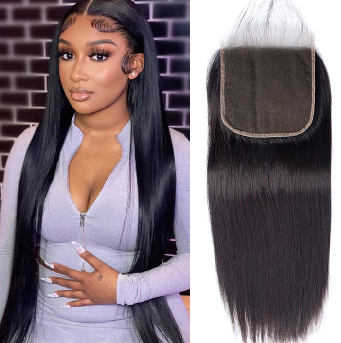 Wholesale Peruvian Straight Hair Supplier –  Straight 5X5 HD Lace Closure Human Hair Pre Plucked Bleached Knots  – OKE