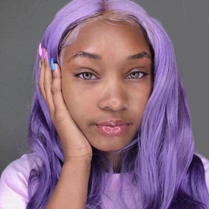 Long Straight Hair Purple Color Wigs Swiss Lace Brazilian Virgin Hair