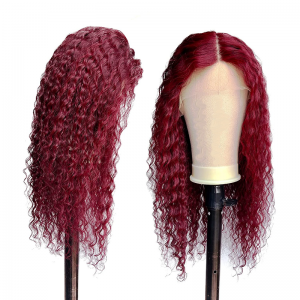 Deep Wave Burgundy 99j Colored Brazilian Remy Human Hair Wigs