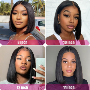 Straight Bob Lace Frontal Wig Human Hair for Black Women