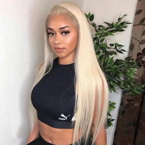 Straight 613 Blonde Transparent Lace Wigs Pre Plucked with Baby Hair 