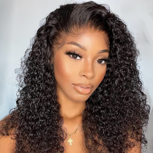 Wholesale 20 Inch Lace Front Wig Supplier –  Deep Curly Brazilian Human Hair Wigs with Baby Hair Bleached Knots  – OKE