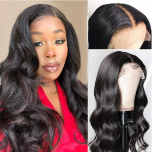 Body Wave 13×4 Lace Front Wig 180% Density Human Hair Natural Color