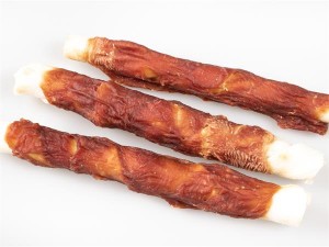 Factory directly Premium Chicken Wrap Long Rawhide Stick Dog Chew