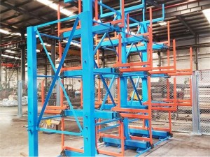 Manual roll-out heavy duty double side cantilever rack
