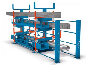 Heavy duty electrical movable roll-out cantilever racking