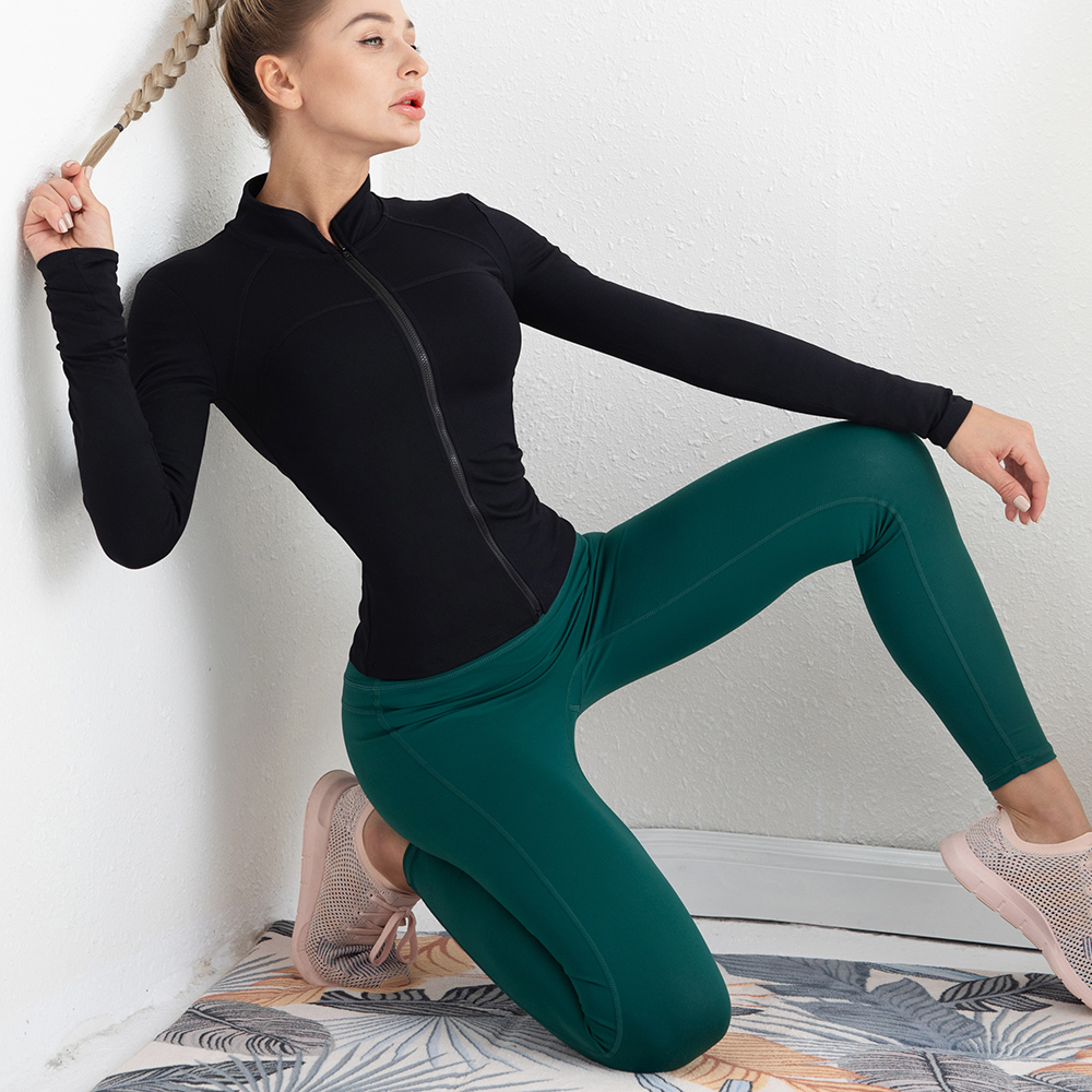 Custom Women′ S Sexy Low Cut Zipper Long Sleeve High Waist Yoga Pants  Fitness Sportswear Yoga Suit - China Yoga Set and Fitness Wear price