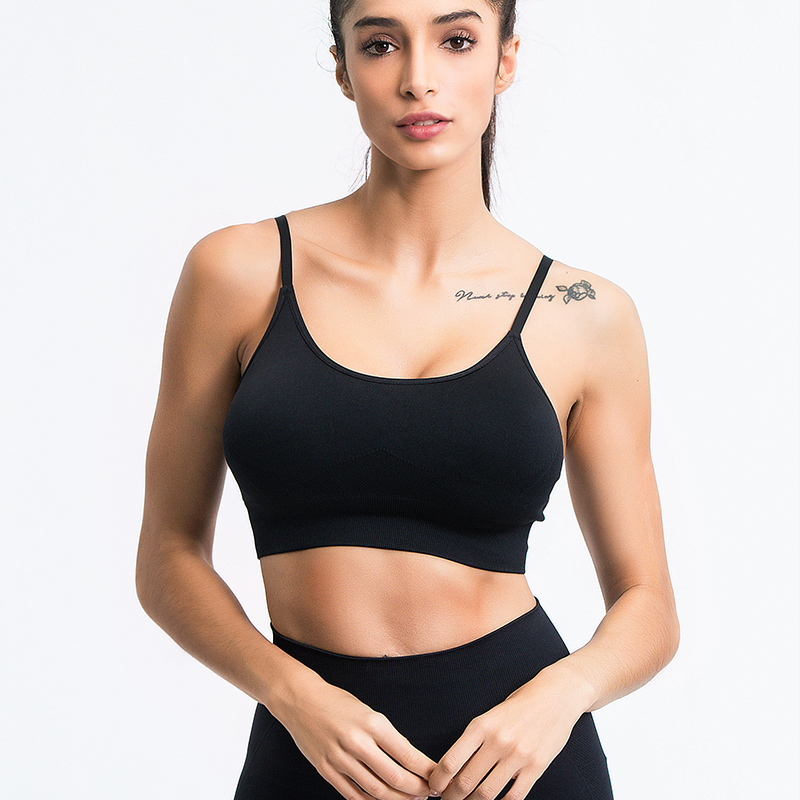  TreeWeek Bandeau Sports Bra Adjustable Thin Straps Wire Free Bra  Medium Support Tank Top for Gym Workout Yoga Women（Black,S : Clothing,  Shoes & Jewelry