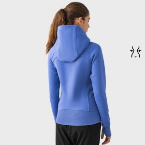 Women winter warm hooded sports coat cotton running hoodies training fitness outdoor jacket