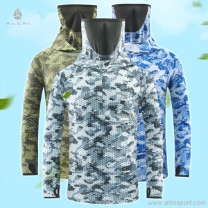Custom men new outdoor camouflage finishing coat hooded climbing UPF50+ sun-proof jacket