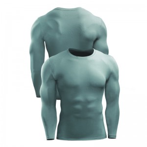 Men tights fitness sportswear elastic long sleeve quick dry breathable gym training sweatshirts