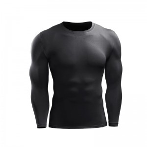 Men tights fitness sportswear elastic long sleeve quick dry breathable gym training sweatshirts