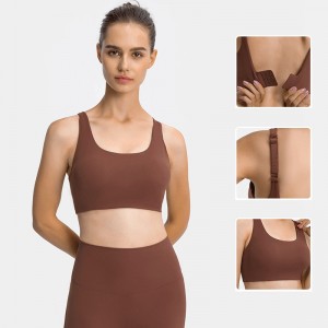 Womens sports bra adjustable three rows of buckle high strenth sport underwear