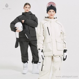 Women ski jacket snowsuit snowboard coat outfits hooded waterproof windproof outdoor wear