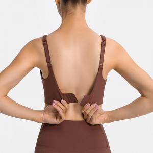 Womens sports bra adjustable three rows of buckle high strenth sport underwear